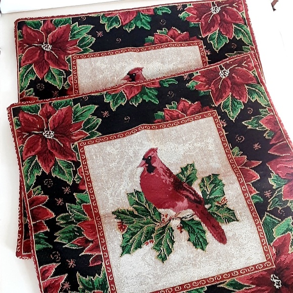 Christmas Cardinals Tapestry Pillow Covers 17 inch Set of 2 - Picture 2 of 10